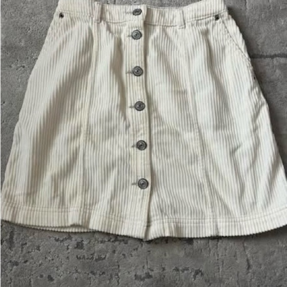 Abercrombie & Fitch XS Cream Corduroy Mini Skirt